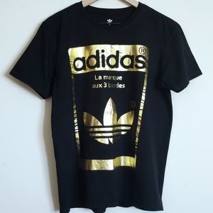 adidas shirt black and gold